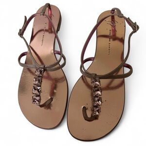 Giuseppe Zanotti Pink Sandals with Gemstone Detail